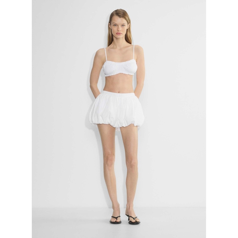 Aritzia Sunday Best Souffle Poplin Short White Bubble Bloomers Size L